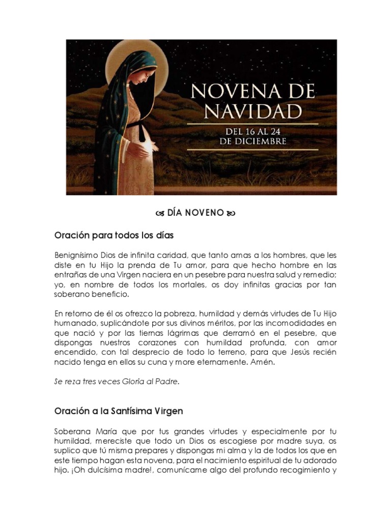 NOVENA NAVIDAD - Día Noveno | PDF | Oración | María, madre de Jesús