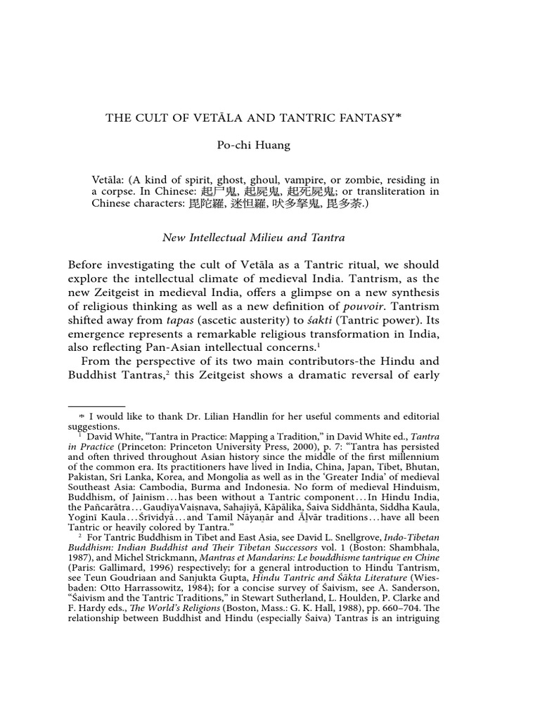 The Cult of Vetala and Tantric Fantasy | PDF | Tantra | Vajrayana