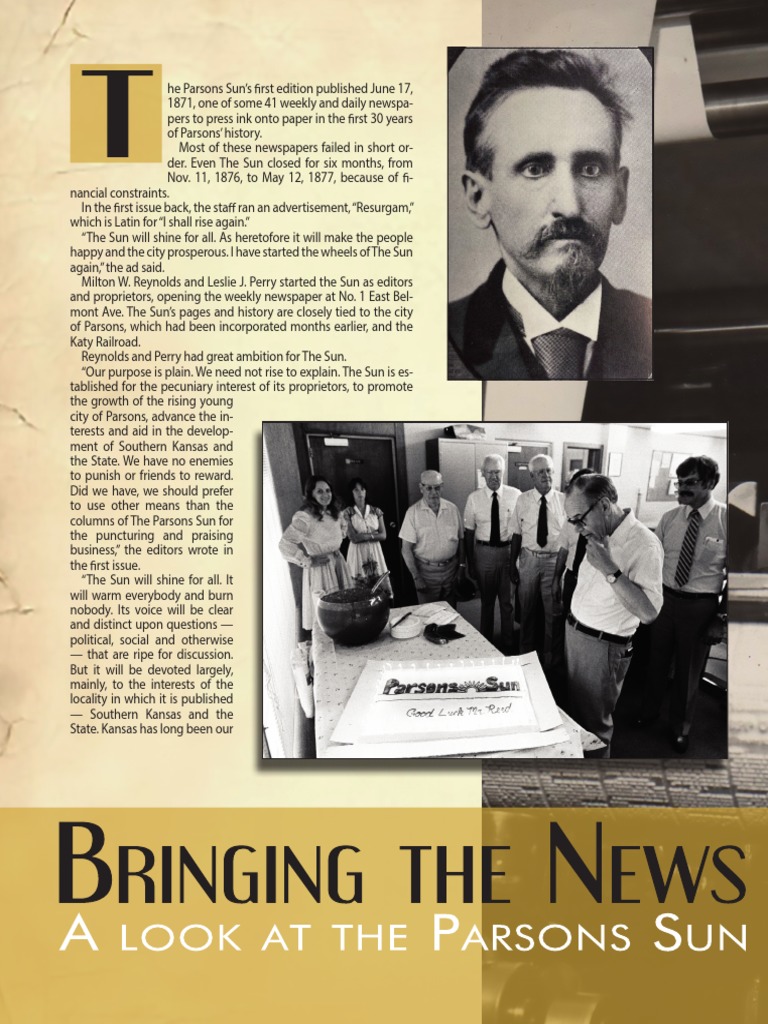 History of The Parsons Sun Newspaper | PDF | Newspapers | News