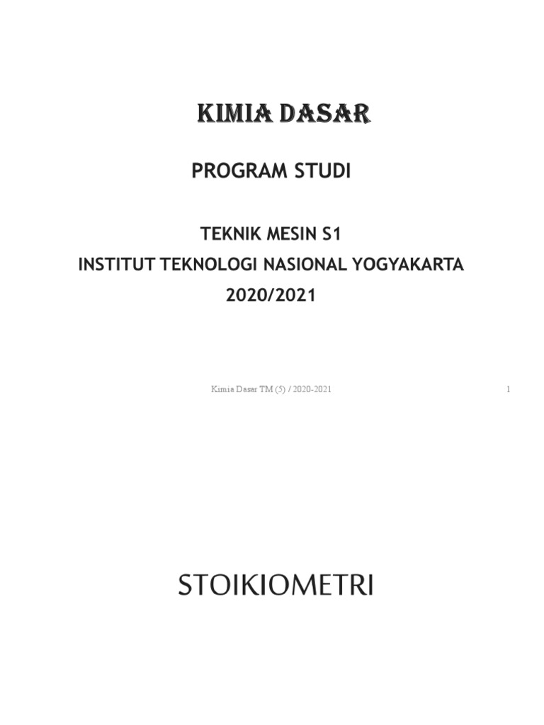 Hukum Dasar dan Stoikiometri Kimia | PDF