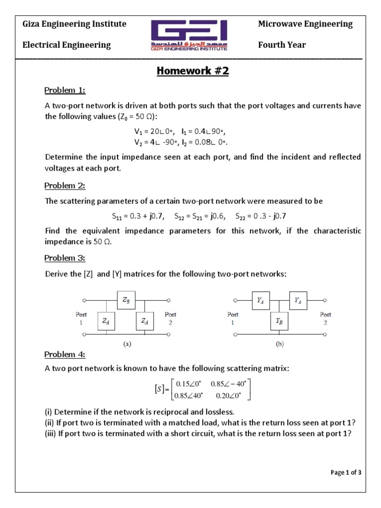 Homework #2 | PDF | Electronic Engineering | Electrical Engineering
