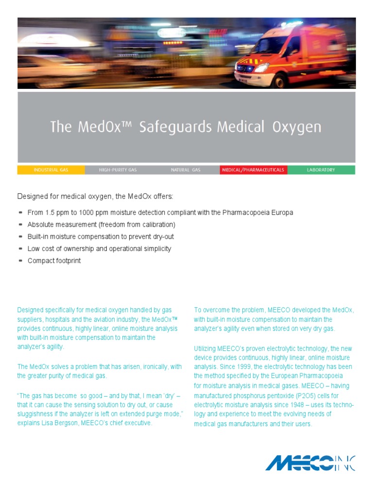 The Medox™ Safeguards Medicl Oxygen | PDF | Parts Per Notation ...