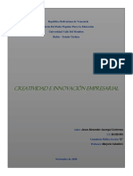 Creatividad e Innovacion Empresarial, Trabajo de Jesus Alexander Jauregui Contreras Cedula 28228955