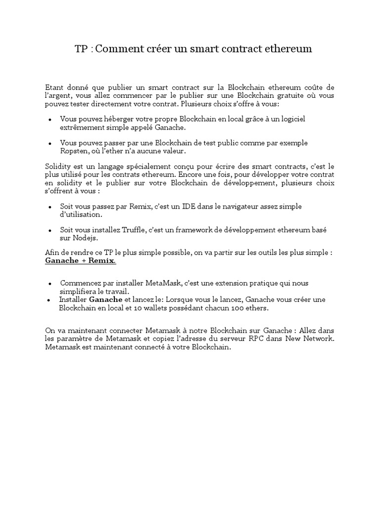 TP Blockchain | PDF | Environnement de développement | Ingénierie  informatique