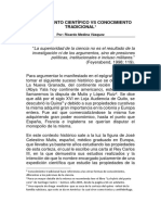 Conocimiento Cientifico Vs Conocimiento Tradicional