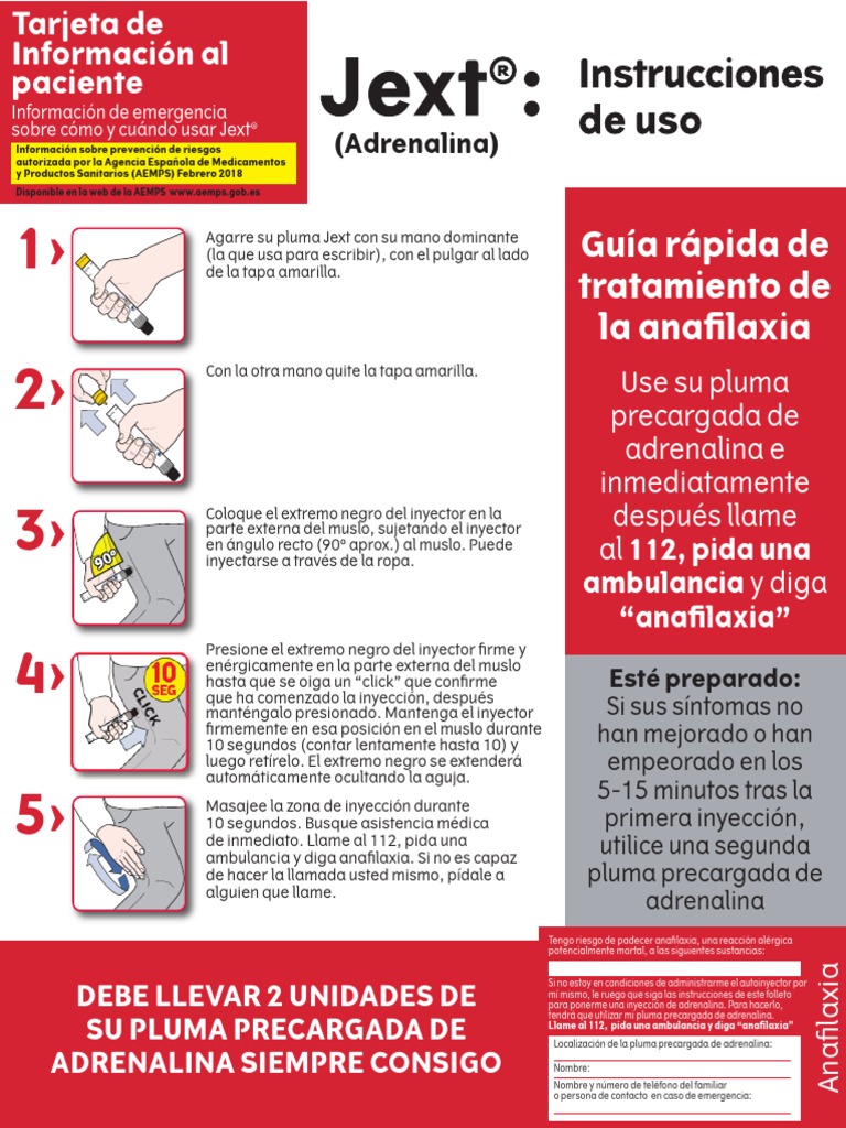 Jext Infografia | PDF | Inyección (medicina) | Efecto adverso