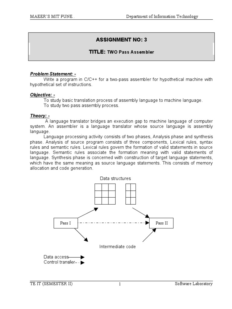 Assignment No: 3 Title:: Problem Statement | PDF | Assembly Language ...