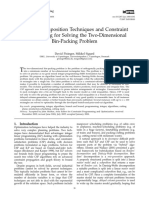 Pisinger, D., & Sigurd, M. (2007) - Using Decomposition Techniques and Constraint Programming For Solving The Two-Dimensional Bin-Packing Problem
