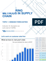 IE500/459: Engineering Methods in Supply Chain: Topic 1: Demand Forecasting