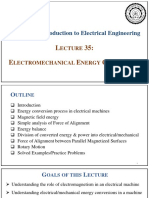 ELL 100 Introduction To Electrical Engineering: Ecture Lectromechanical Nergy Onversion