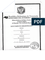 Documento de Condominio Registrado 4 de Abril de 2001