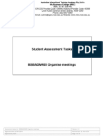 MBC student assessment tasks for organising meetings