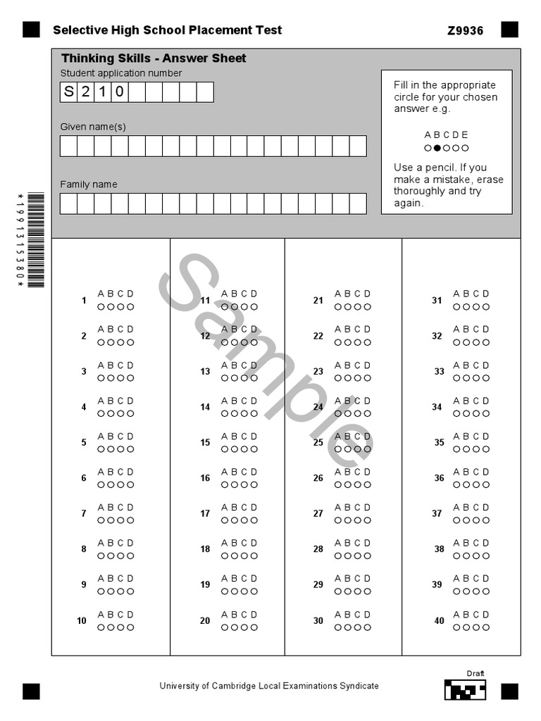 sample-selective-high-school-placement-test-z9936-thinking-skills-answer-sheet-pdf