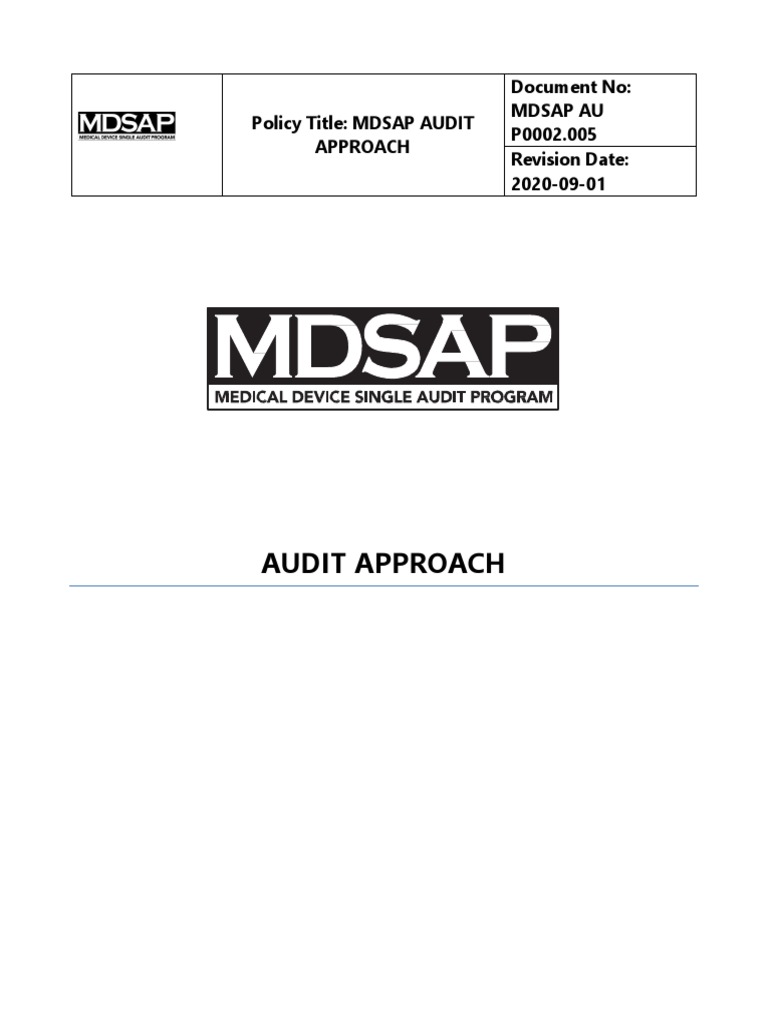 MDSAP Audit Approach Overview | PDF | Quality Management System ...