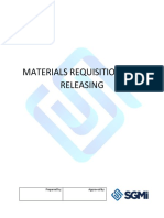 MATERIALS RECEIVING AND RELEASING PROCEDURES