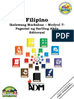 Filipino10 - q2 - Mod7 - Pagsulat NG Sariling Akda (Editoryal)