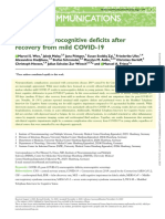 Subclinical Cognitive Impairment After Recovery of Mild Covid-19 23 Nov 2020