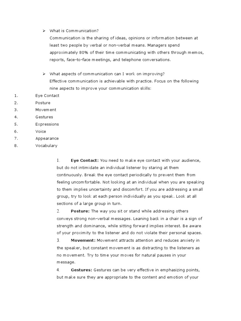 Communication Skills | PDF | Nonverbal Communication | Speech