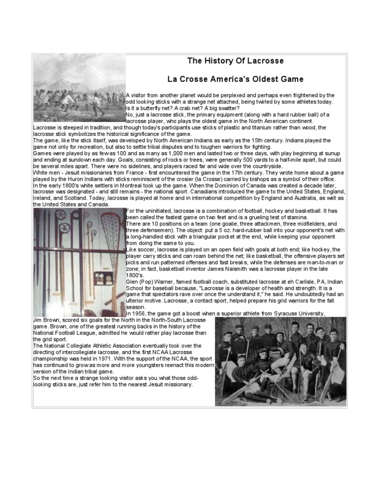 The History Of Lacrosse Lacrosse Sports