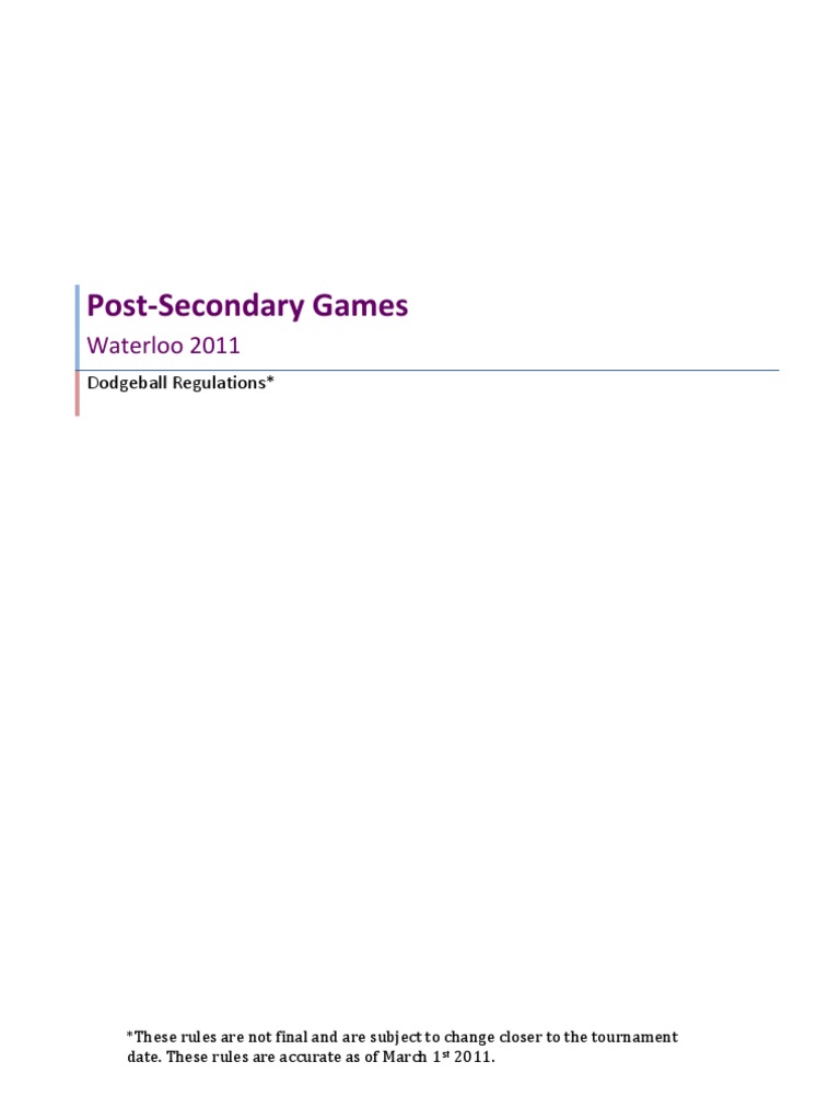Dodgeball Rules PSG 2011 PDF Shoe Referee