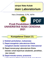 Deskripsi Mata Kuliah Pengelolaan Pengembangan Lab Kimia 2021