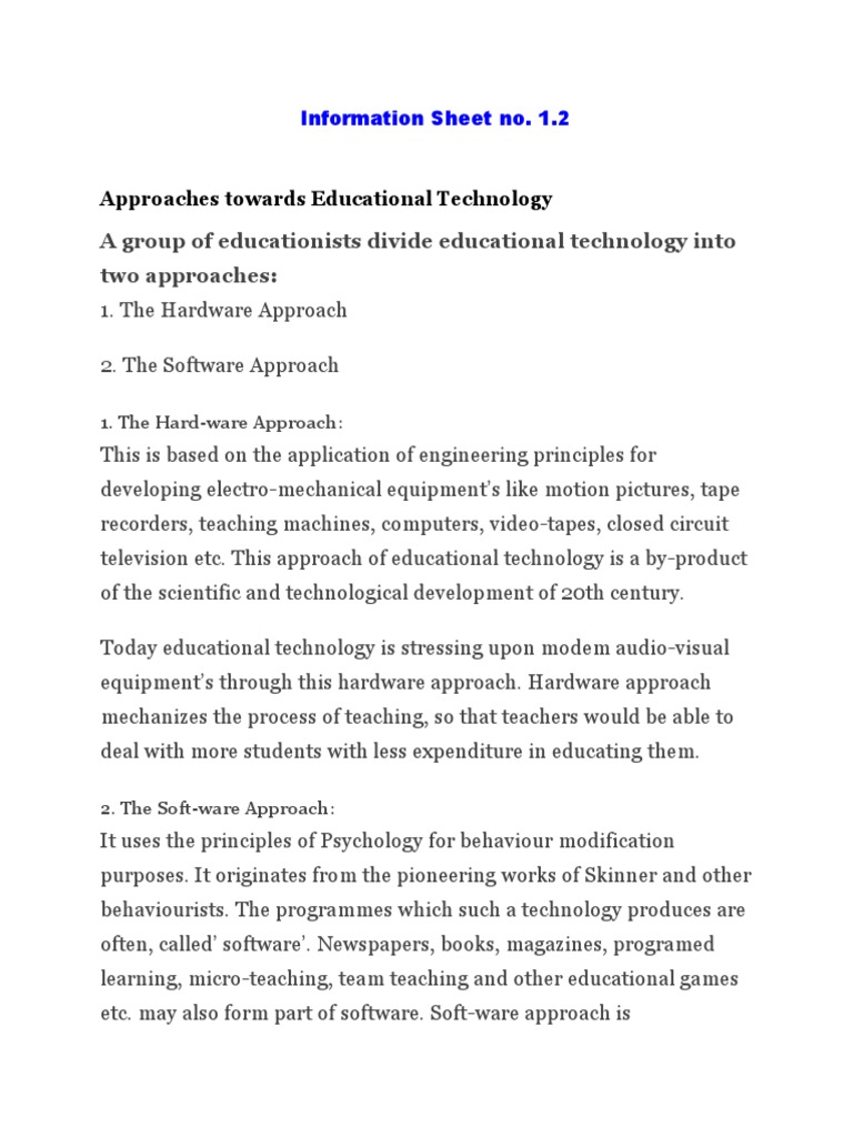 TLE 102 INfo. Sheet No.2 | PDF | Educational Technology | Learning