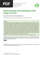 Environmental Crisis and Human Well-Being: A Review: Lalatendu Kesari Jena, Bhagirath Behera