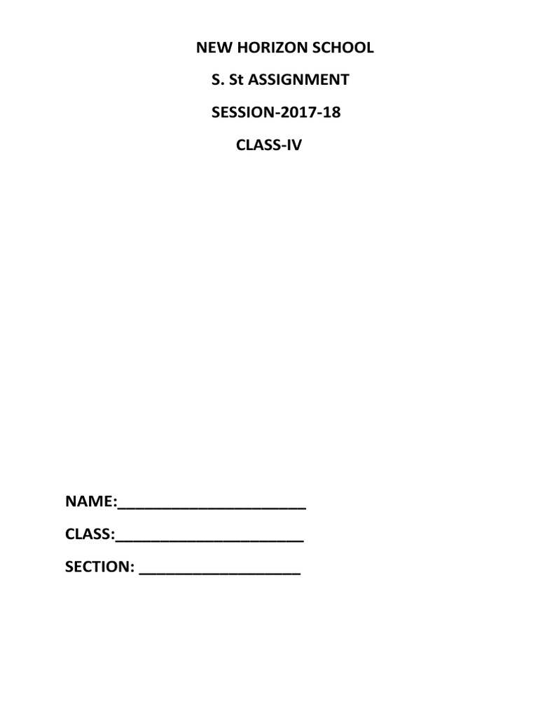 Class 4 SST Assignment | PDF | Himalayas | Geography