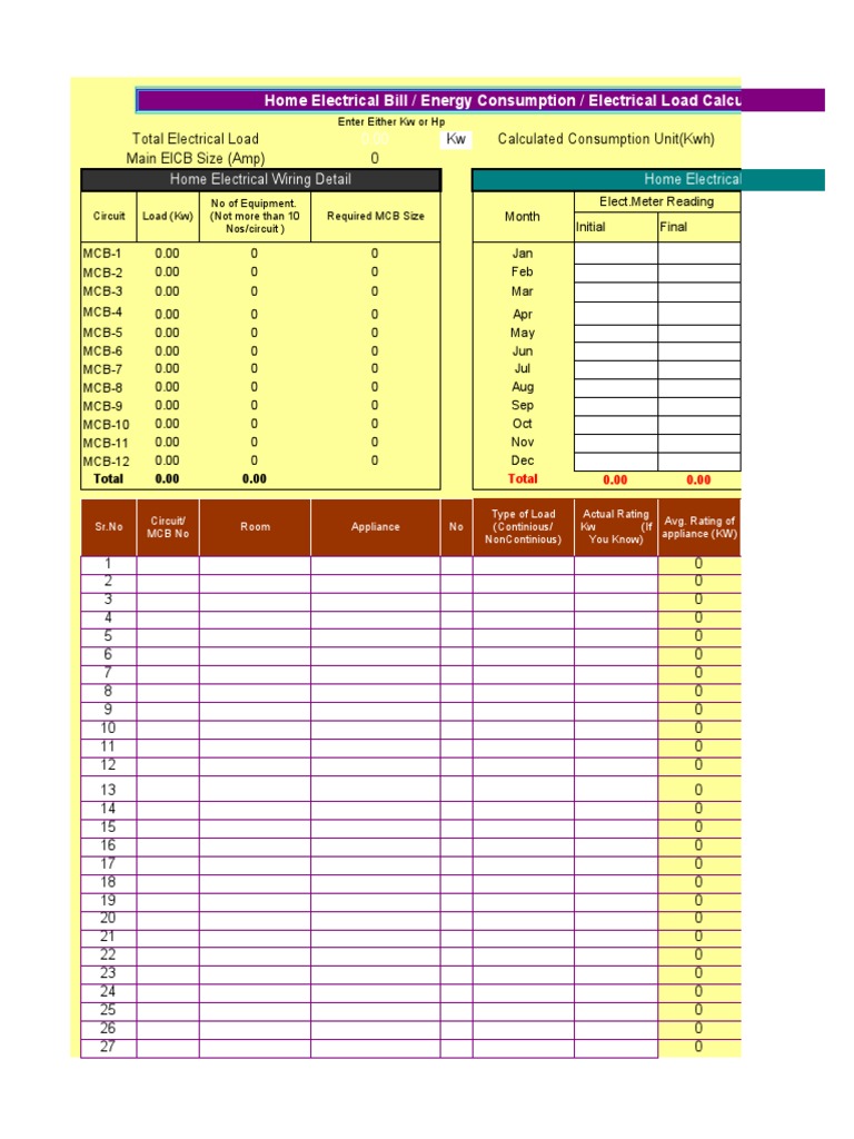 Electrical Bill Calculation | PDF | Kilowatt Hour | Power (Physics)