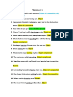 Worksheet 1: Write The Type of Gerund in Each Sentence