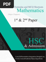 Math Major Chapters Formulas (1st & 2nd Paper)