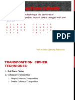 TRANSPOSITION CIPHER TECHNIQUES EXPLAINED