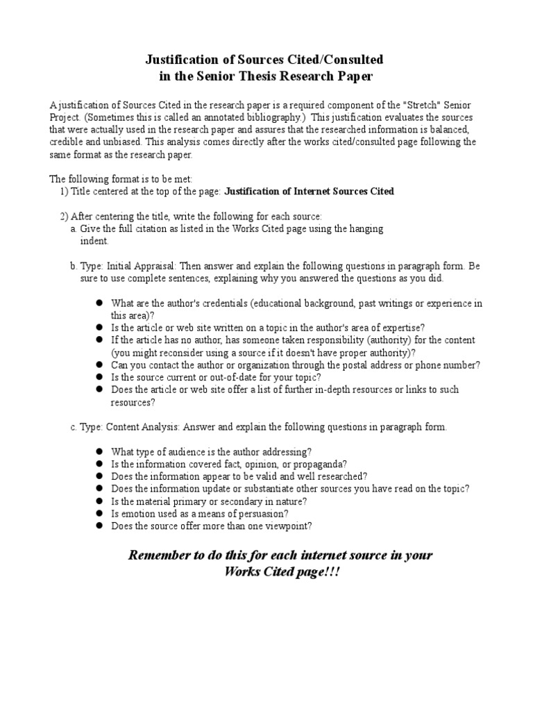 Justification of Sources in Thesis Research | PDF | Communication | Science