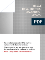 Html5 HTML Entities,, : - Krupa Shah