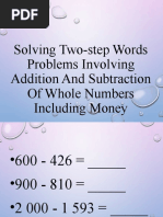 Solving Two Step Word Problems Involving Addition or Subtraction