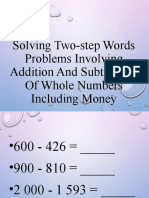 Solving Two Step Word Problems Involving Addition or Subtraction