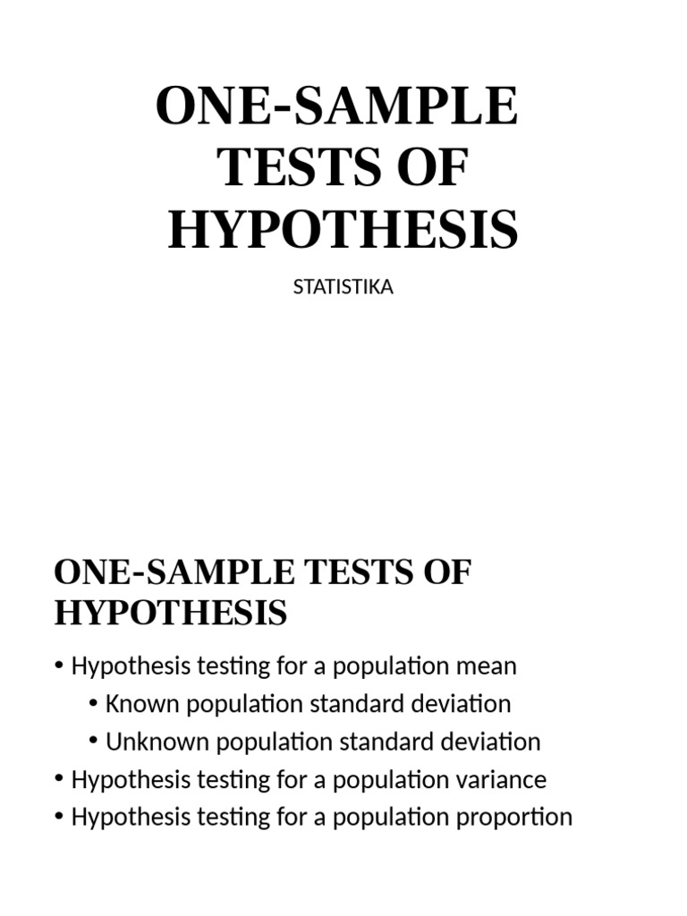 One-Sample Hypothesis Testing Guide | PDF | Type I And Type Ii Errors ...