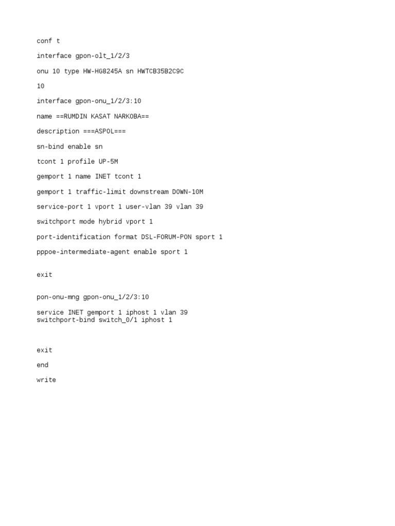 Pppoe Huawei | PDF
