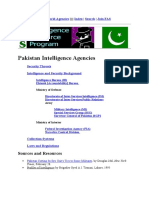 Pakistan Intelligence Agencies: Sources and Resources