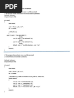 Sample Source Code For Switch Statement