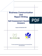 Business Communication and Report Writing: Self-Assessment Questions & Answers