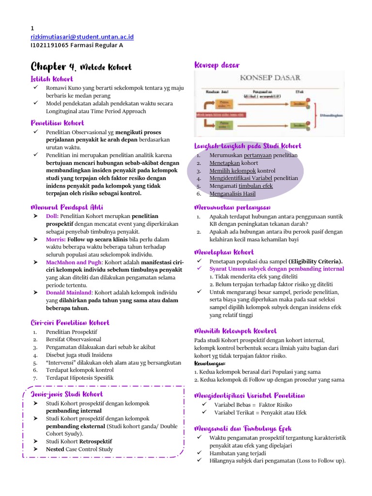 Metode Penelitian Kohort dalam Farmasi | PDF | Sains & Matematika