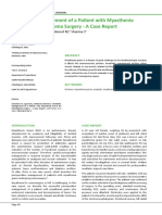 Anesthetic Management of A Patient With Myasthenia Gravis For Meningioma Surgery - A Case Report