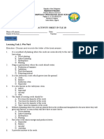 Philippine High School Activity Sheet on Seed Germination