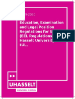 Education, Examination and Legal Position Regulations For Students (EEL Regulations) at Hasselt University and tUL