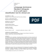 Determining Language Dominance in English-Mandarin Bilinguals - Development of A Self-Report