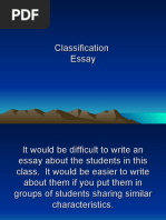 Classification Essay