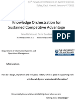 Knowledge Orchestration For Sustained Competitive Advantage