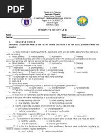 Tle 10 - Summative Test - Second