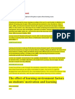 The Effect of Learning Environment Factors On Students' Motivation and Learning